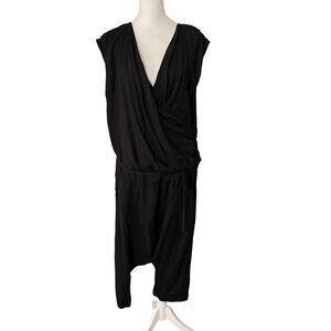 Studio B3 Womens IT 40 / 42 Romper One Piece Black Thin Sleeveless Vneck Pockets